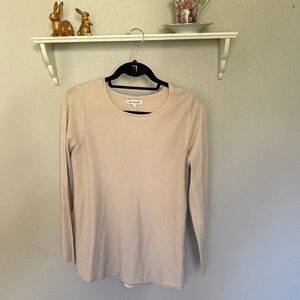 Society Elegant Beige Long Sleeve Top